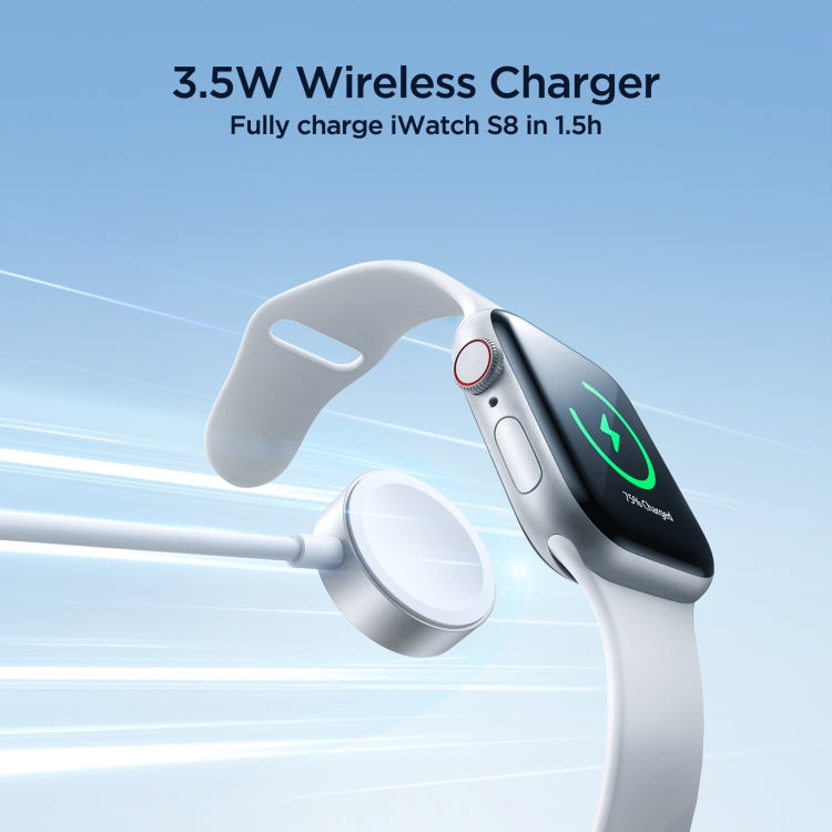 JOYROOM S-IW007 3 in 1 USB to Dual 8 Pin + Magnetic Watch Wireless Charging Data Cable, Length: 1.2m(White) - HoMEdemic™ 