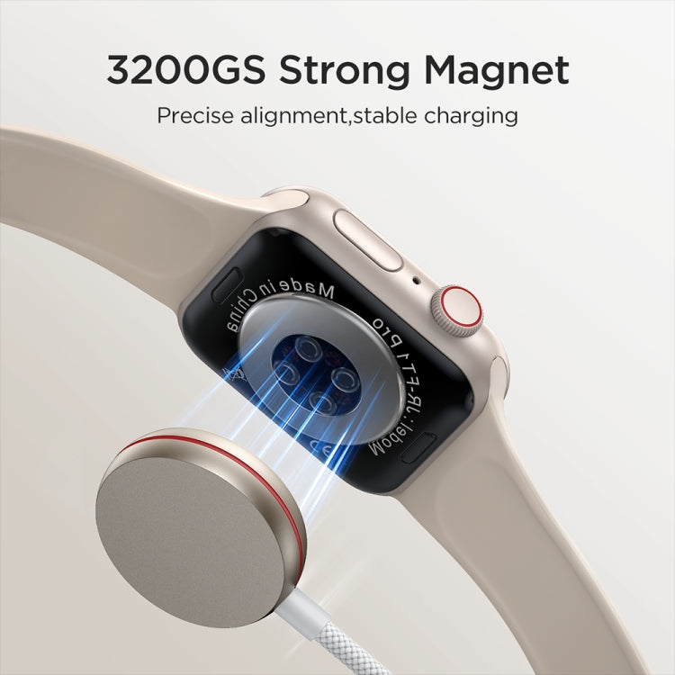 JOYROOM S-IW012 2 in 1 USB to 8 Pin + Magnetic Watch Wireless Charging Data Cable, Cable Length: 1.5m(White) - HoMEdemic™ 