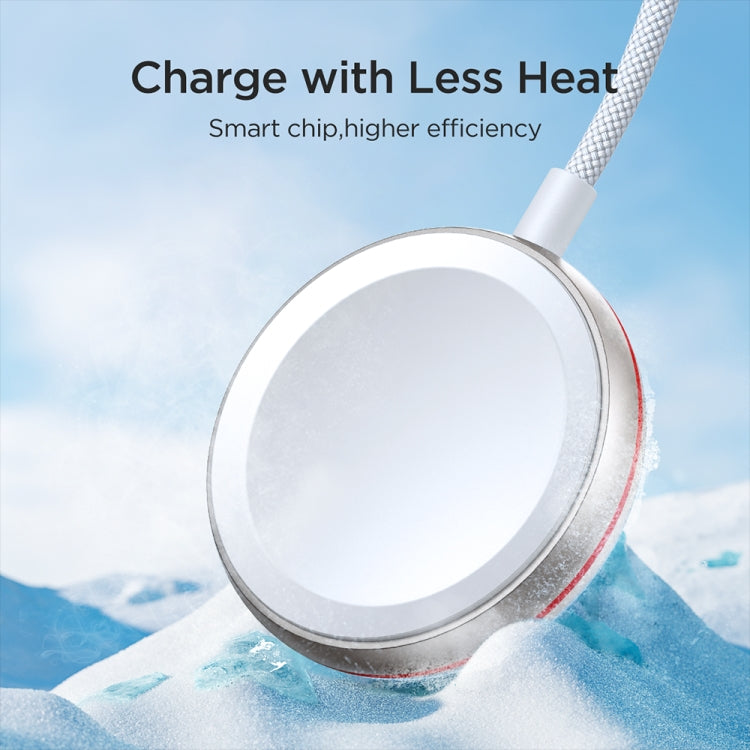 JOYROOM S-IW012 2 in 1 USB to 8 Pin + Magnetic Watch Wireless Charging Data Cable, Cable Length: 1.5m(White) - HoMEdemic™ 