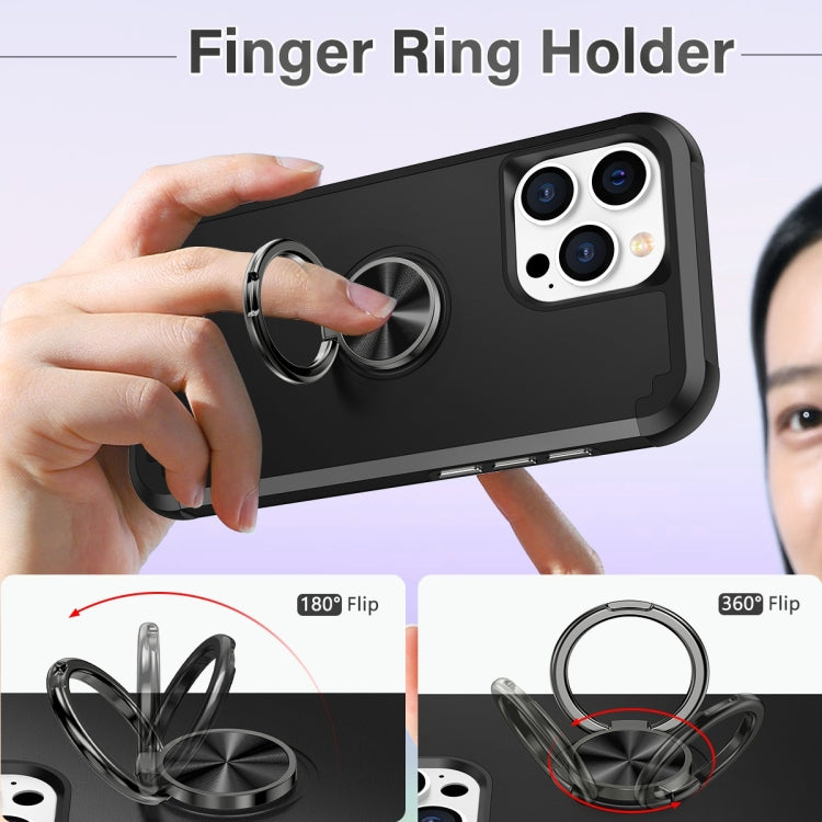 For iPhone 15 Pro L2 Rotating Ring Holder Magnetic Phone Case(Black) - HoMEdemic™ 