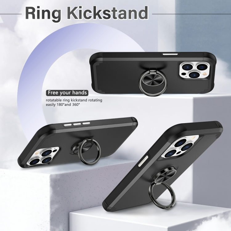 For iPhone 15 Pro L2 Rotating Ring Holder Magnetic Phone Case(Black) - HoMEdemic™ 