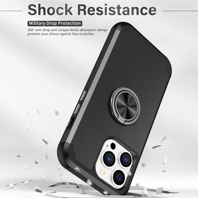 For iPhone 15 Pro L2 Rotating Ring Holder Magnetic Phone Case(Black) - HoMEdemic™ 