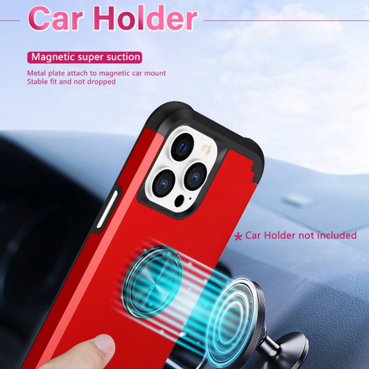 For iPhone 15 Pro L2 Rotating Ring Holder Magnetic Phone Case(Red) - HoMEdemic™ 
