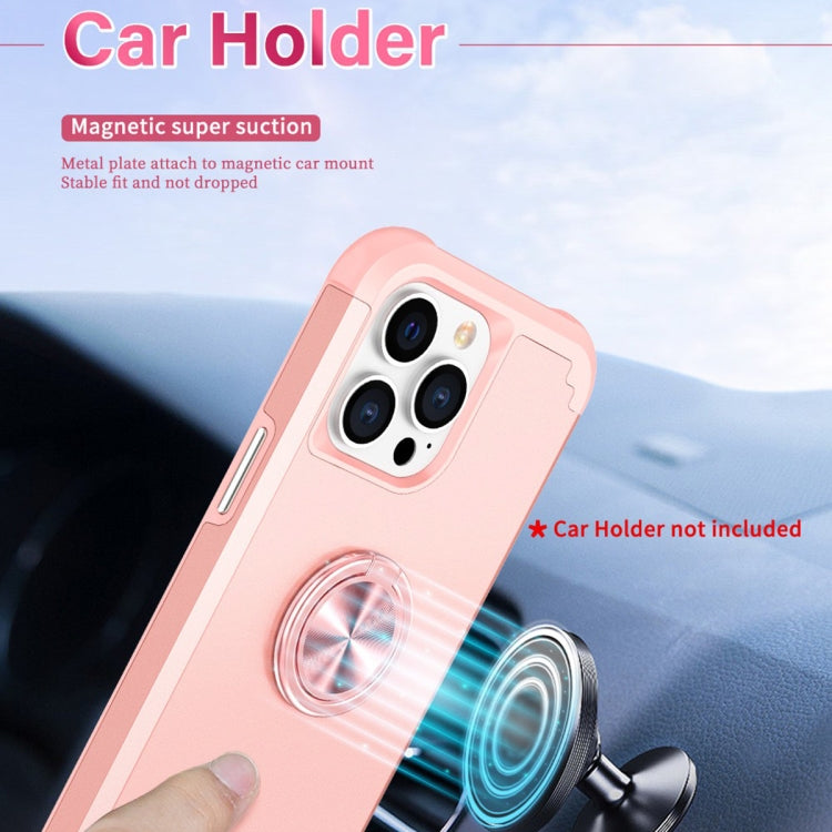 For iPhone 15 Pro L2 Rotating Ring Holder Magnetic Phone Case(Rose Gold) - HoMEdemic™ 