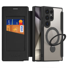 For Samsung Galaxy S24 Ultra 5G DUX DUCIS Skin X Pro Series Magsafe Ring Holder Leather Phone Case(Black) - HoMEdemic™ 
