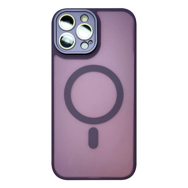 For iPhone 15 Pro Max Skin Feel MagSafe Phone Case with Lens Film(Purple) - HoMEdemic™ 