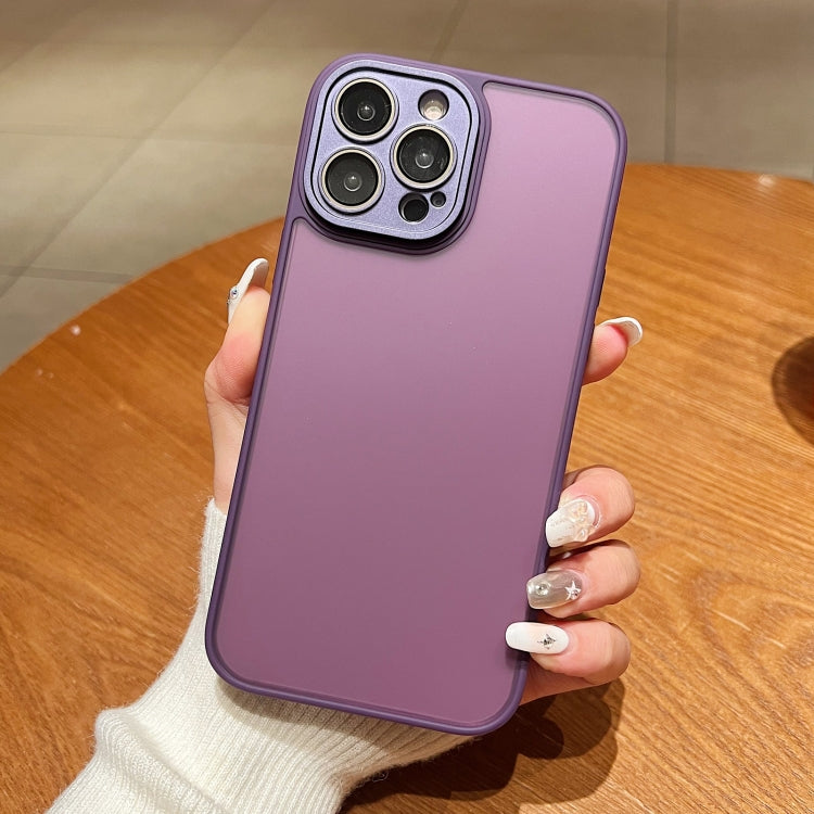 For iPhone 15 Pro Skin Feel Phone Case with Lens Film(Purple) - HoMEdemic™ 