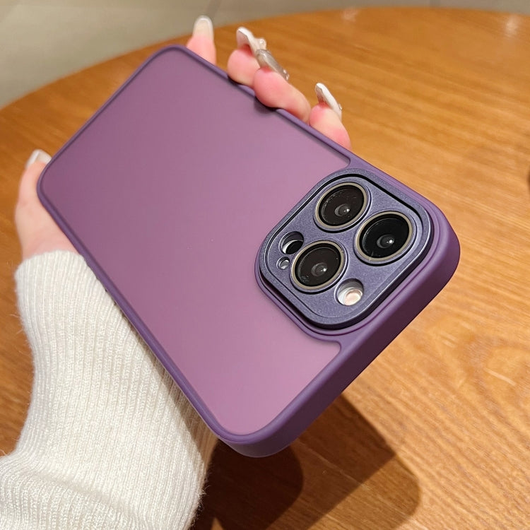 For iPhone 15 Pro Skin Feel Phone Case with Lens Film(Purple) - HoMEdemic™ 