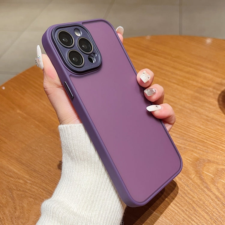 For iPhone 15 Pro Skin Feel Phone Case with Lens Film(Purple) - HoMEdemic™ 