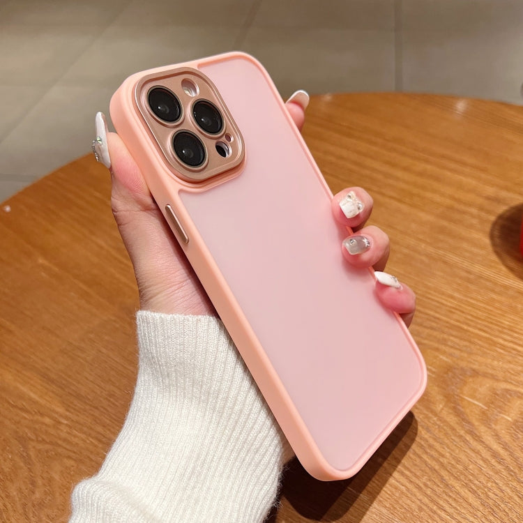 For iPhone 15 Pro Skin Feel Phone Case with Lens Film(Pink) - HoMEdemic™ 