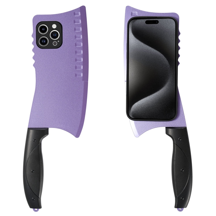 For iPhone 15 Pro Simulated Kitchen Knife TPU + PC Phone Case(Purple) - HoMEdemic™ 