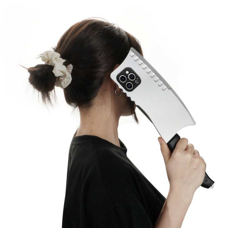 For iPhone 15 Pro Simulated Kitchen Knife TPU + PC Phone Case(Silver) - HoMEdemic™ 