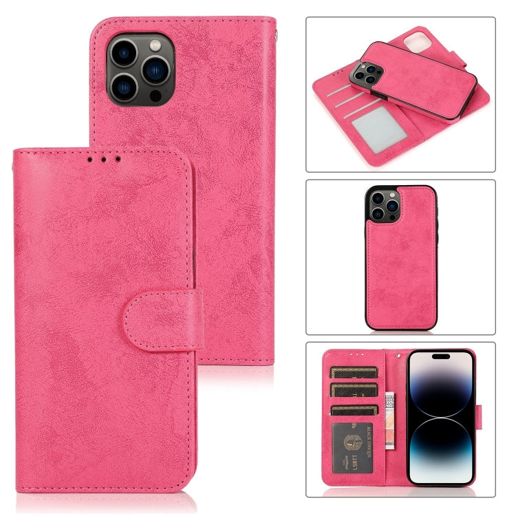For iPhone 15 Pro 2 in 1 Detachable Phone Leather Case(Pink) - HoMEdemic™ 