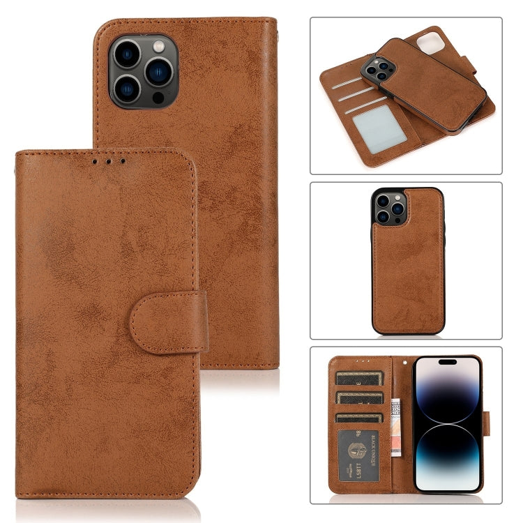 For iPhone 15 Pro 2 in 1 Detachable Phone Leather Case(Brown) - HoMEdemic™ 