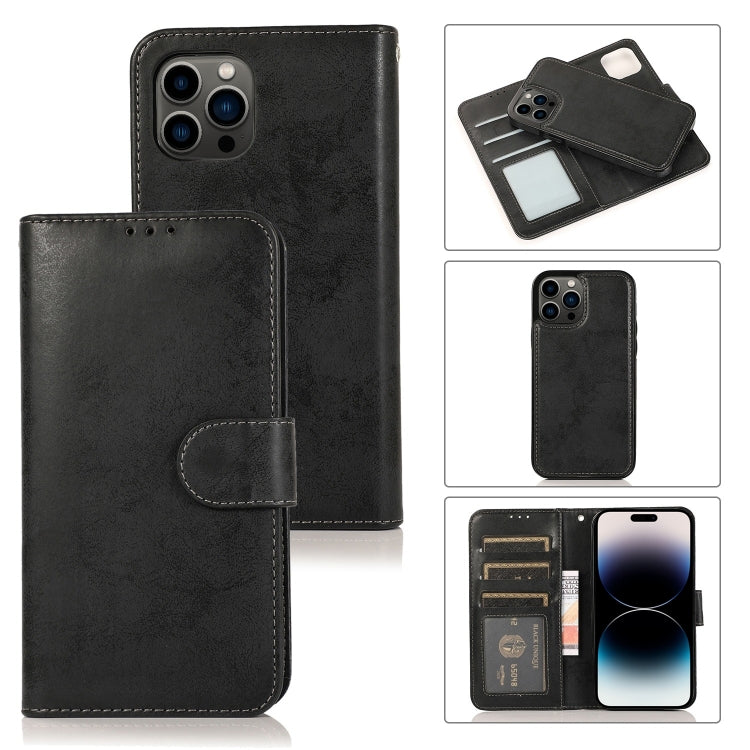 For iPhone 15 Pro 2 in 1 Detachable Phone Leather Case(Black) - HoMEdemic™ 