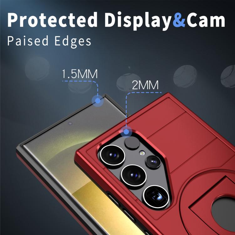 For Samsung Galaxy S24 Ultra 5G Armor MagSafe Ring Holder Phone Case(Red) - HoMEdemic™ 