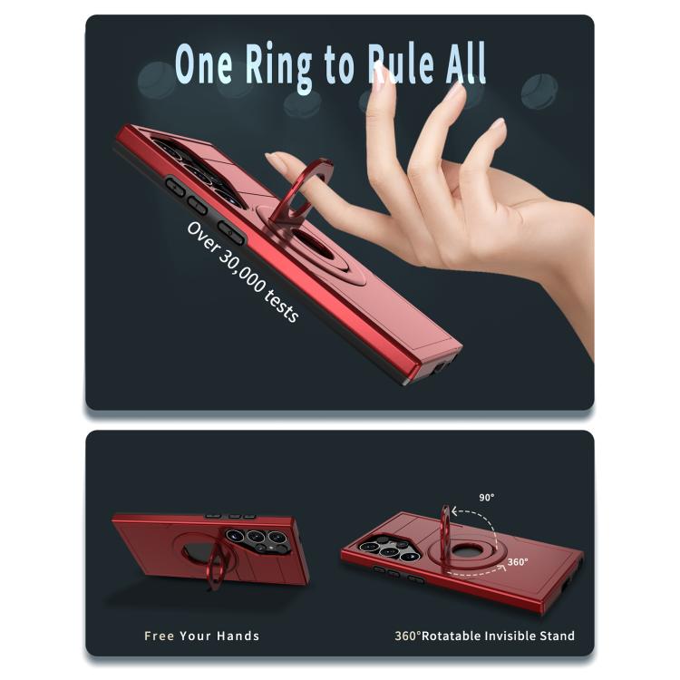 For Samsung Galaxy S24 Ultra 5G Armor MagSafe Ring Holder Phone Case(Red) - HoMEdemic™ 