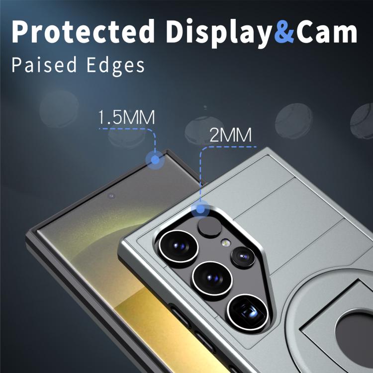 For Samsung Galaxy S24 Ultra 5G Armor MagSafe Ring Holder Phone Case(Titanium Grey) - HoMEdemic™ 