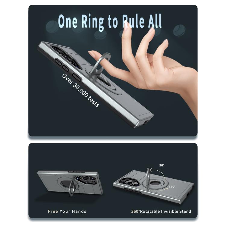 For Samsung Galaxy S24 Ultra 5G Armor MagSafe Ring Holder Phone Case(Titanium Grey) - HoMEdemic™ 