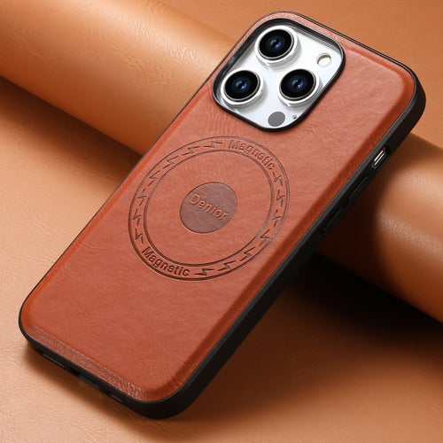 For iPhone 15 Pro Denior Cowhide Texture Leather MagSafe Phone Case(Brown) - HoMEdemic™ 