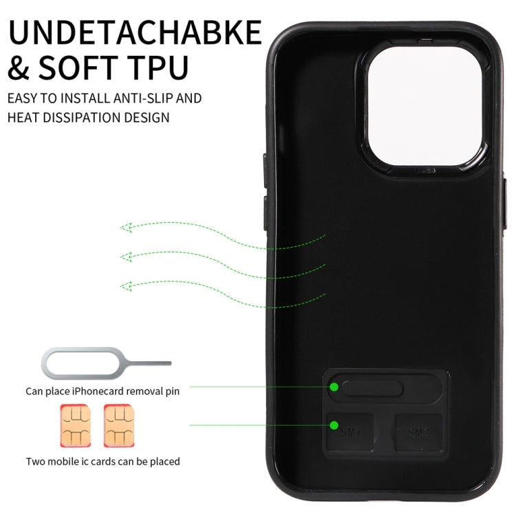 For iPhone 15 Pro Calf Texture Card Slot Ring Holder Phone Case(Red) - HoMEdemic™ 