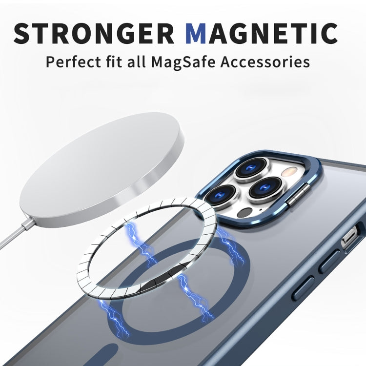 For iPhone 15 Pro Metal Invisible Camera Holder MagSafe Magnetic Phone Case(Blue) - HoMEdemic™ 
