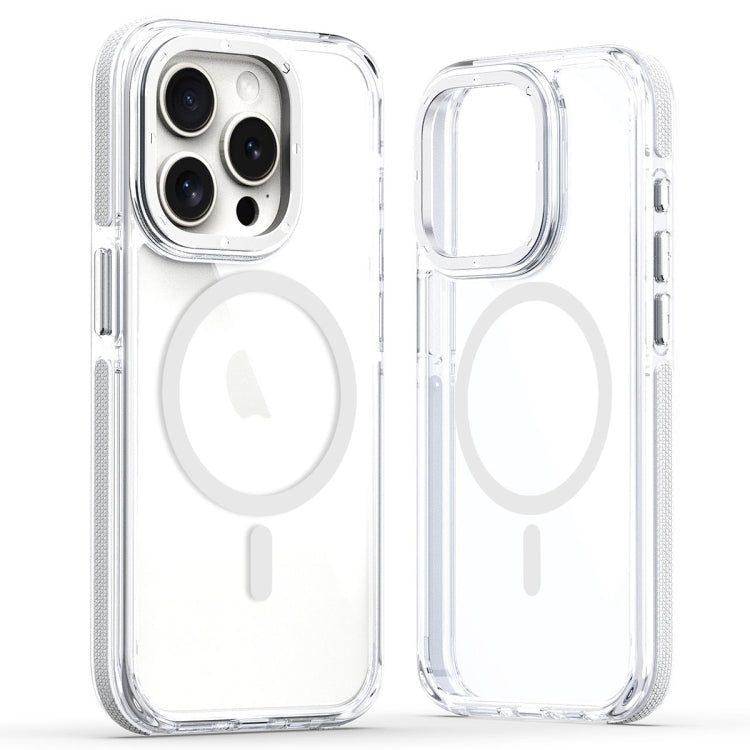 For iPhone 15 Pro Dual-Color Clear Acrylic Hybrid TPU MagSafe Phone Case(Transparent) - HoMEdemic™ 