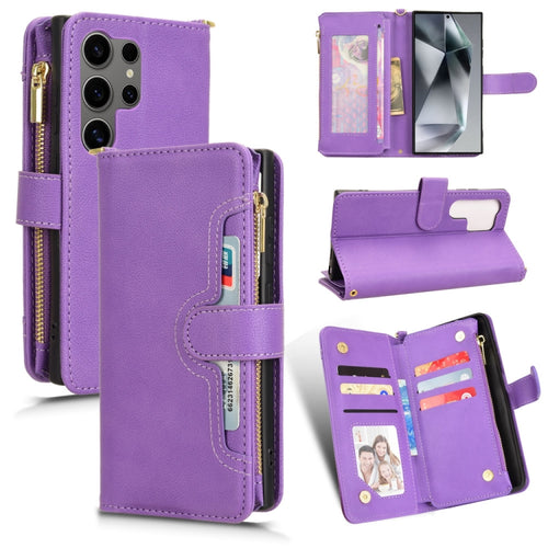 For Samsung Galaxy S24 Ultra 5G Litchi Texture Zipper Leather Phone Case(Purple) - HoMEdemic™ 