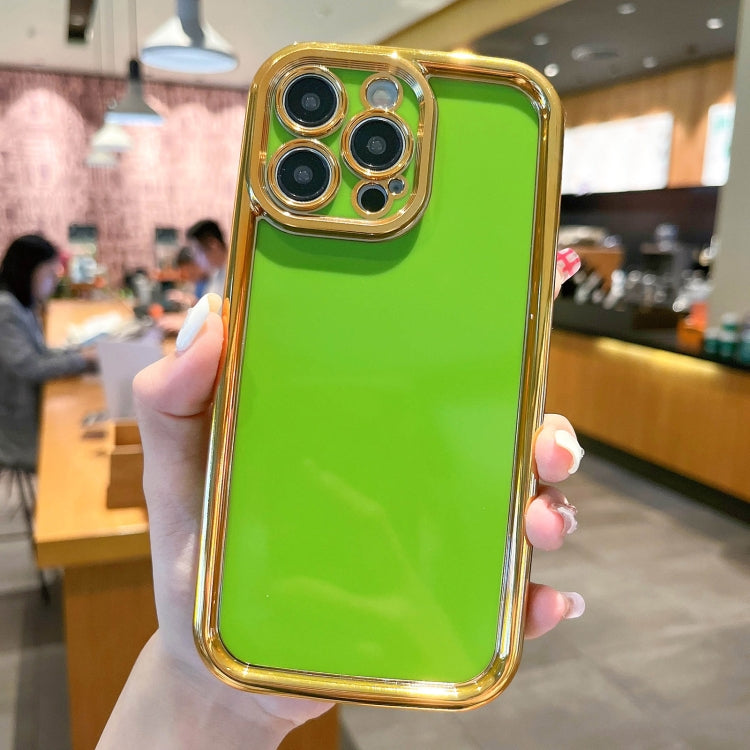 For iPhone 15 Pro Plating Emery PC Hybrid Silicone Phone Case(Green) - HoMEdemic™ 
