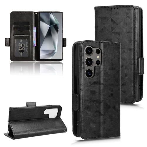 For Samsung Galaxy S24 Ultra 5G Symmetrical Triangle Leather Phone Case(Black) - HoMEdemic™ 