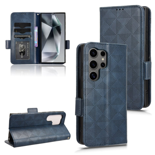 For Samsung Galaxy S24 Ultra 5G Symmetrical Triangle Leather Phone Case(Blue) - HoMEdemic™ 