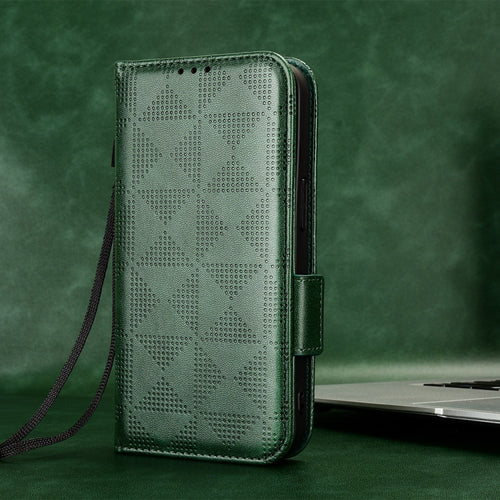 For Samsung Galaxy S24 Ultra 5G Symmetrical Triangle Leather Phone Case(Green) - HoMEdemic™ 