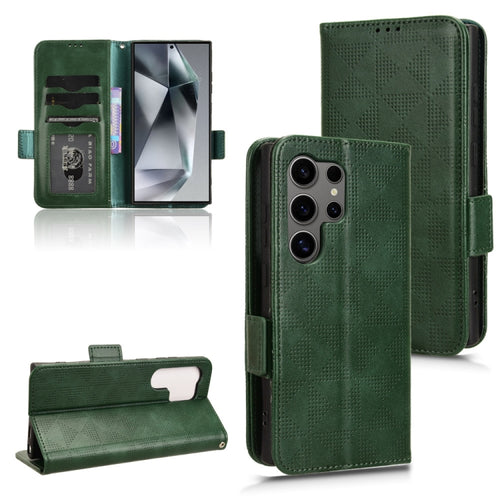 For Samsung Galaxy S24 Ultra 5G Symmetrical Triangle Leather Phone Case(Green) - HoMEdemic™ 