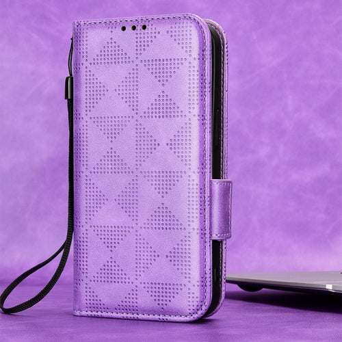 For Samsung Galaxy S24 Ultra 5G Symmetrical Triangle Leather Phone Case(Purple) - HoMEdemic™ 