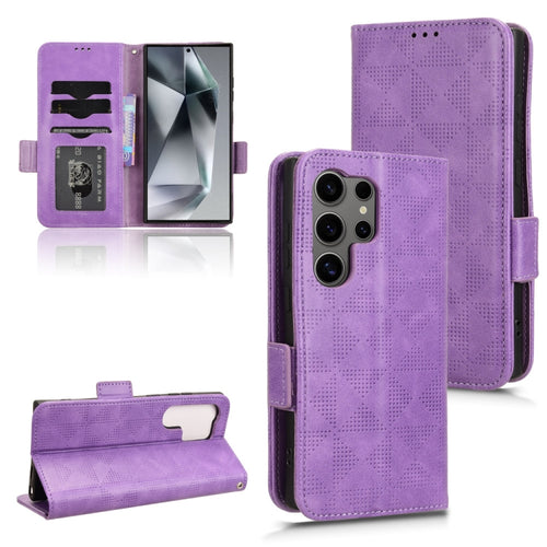 For Samsung Galaxy S24 Ultra 5G Symmetrical Triangle Leather Phone Case(Purple) - HoMEdemic™ 