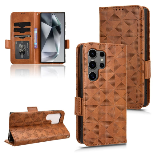 For Samsung Galaxy S24 Ultra 5G Symmetrical Triangle Leather Phone Case(Brown) - HoMEdemic™ 