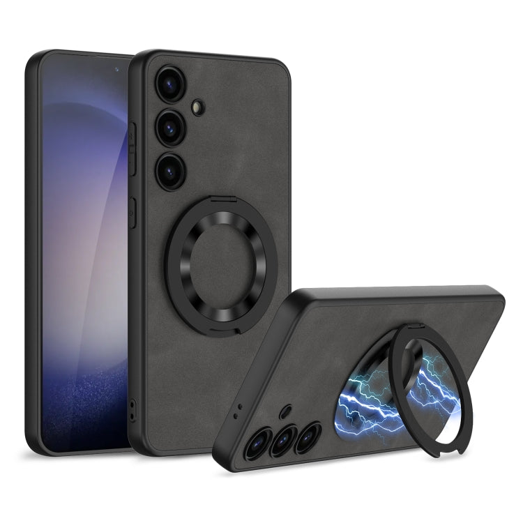 For Samsung Galaxy S24 5G GKK Skin Feel Frosted Leather MagSafe Magnetic Phone Case with Holder(Grey) - HoMEdemic™ 