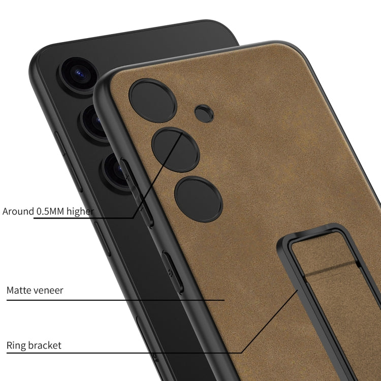 For Samsung Galaxy S24 5G GKK Skin Feel Frosted Leather Fold Holder Phone Case(Brown) - HoMEdemic™ 
