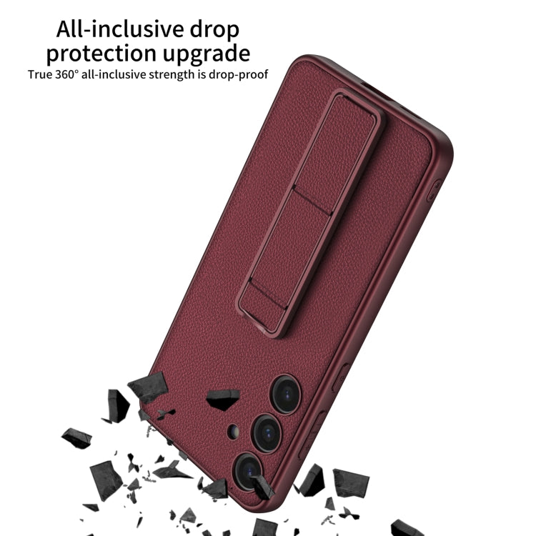 For Samsung Galaxy S24 5G GKK Skin Feel Leather Fold Holder Phone Case(Carbon Fiber Texture) - HoMEdemic™ 