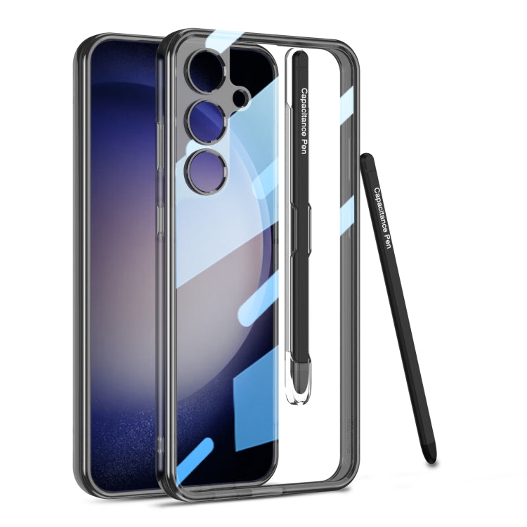 For Samsung Galaxy S24 5G GKK Space Frame Transparent PC + TPU Phone Case with Pen(Transparent Black) - HoMEdemic™ 