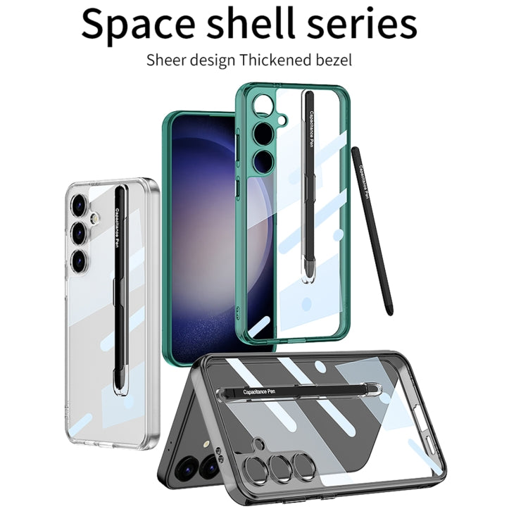 For Samsung Galaxy S24 5G GKK Space Frame Transparent PC + TPU Phone Case with Pen(Transparent Black) - HoMEdemic™ 