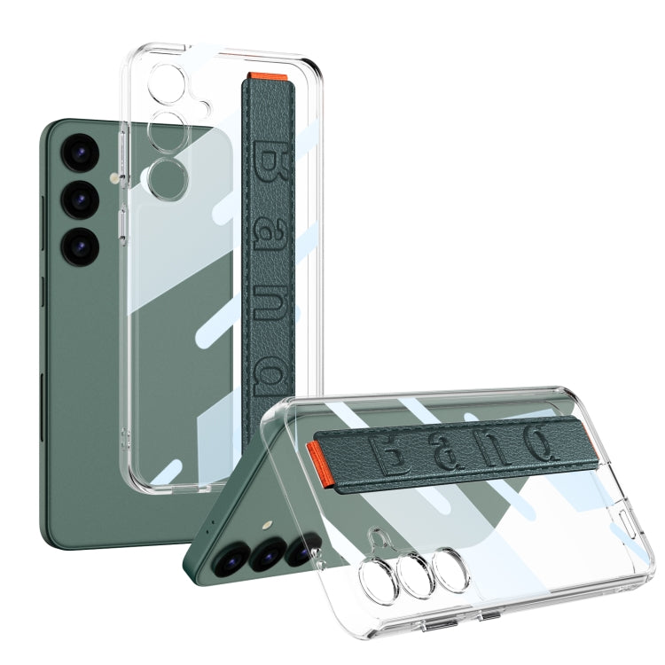 For Samsung Galaxy S24 5G GKK Space Frame Transparent PC + TPU Phone Case with Wrist Strap(Green) - HoMEdemic™ 