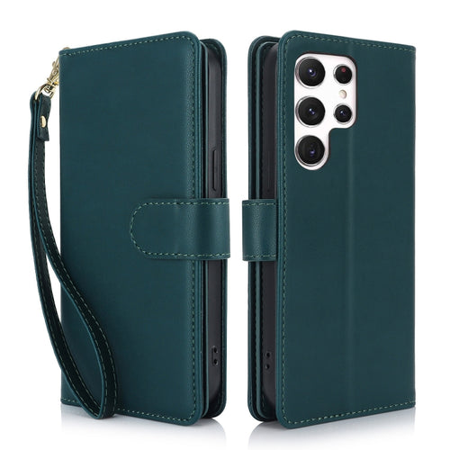 For Samsung Galaxy S24 Ultra 5G Multi-Card Wallet RFID Leather Phone Case(Green) - HoMEdemic™ 