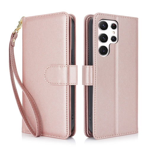 For Samsung Galaxy S24 Ultra 5G Multi-Card Wallet RFID Leather Phone Case(Rose Gold) - HoMEdemic™ 