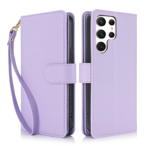 For Samsung Galaxy S24 Ultra 5G Multi-Card Wallet RFID Leather Phone Case(Light Purple) - HoMEdemic™ 