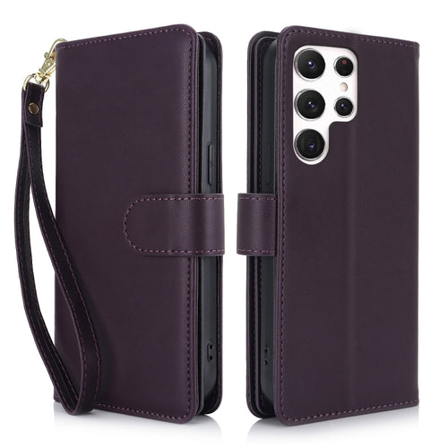 For Samsung Galaxy S24 Ultra 5G Multi-Card Wallet RFID Leather Phone Case(Dark Purple) - HoMEdemic™ 