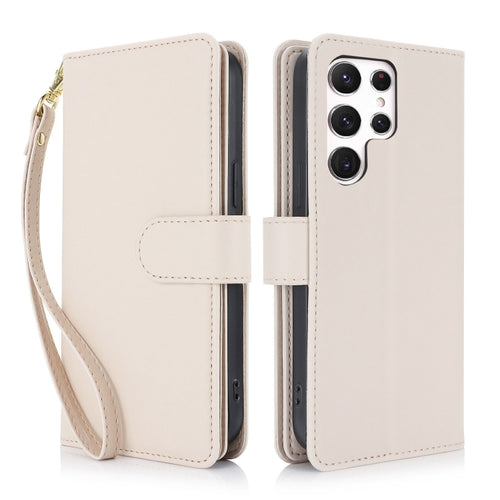 For Samsung Galaxy S24 Ultra 5G Multi-Card Wallet RFID Leather Phone Case(Apricot) - HoMEdemic™ 