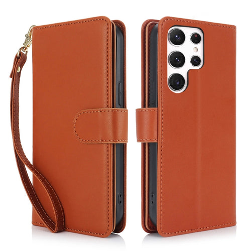 For Samsung Galaxy S24 Ultra 5G Multi-Card Wallet RFID Leather Phone Case(Brown) - HoMEdemic™ 