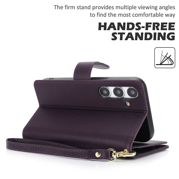 For Samsung Galaxy S24 / S25 5G Multi-Card Wallet RFID Leather Phone Case(Dark Purple) - HoMEdemic™ 