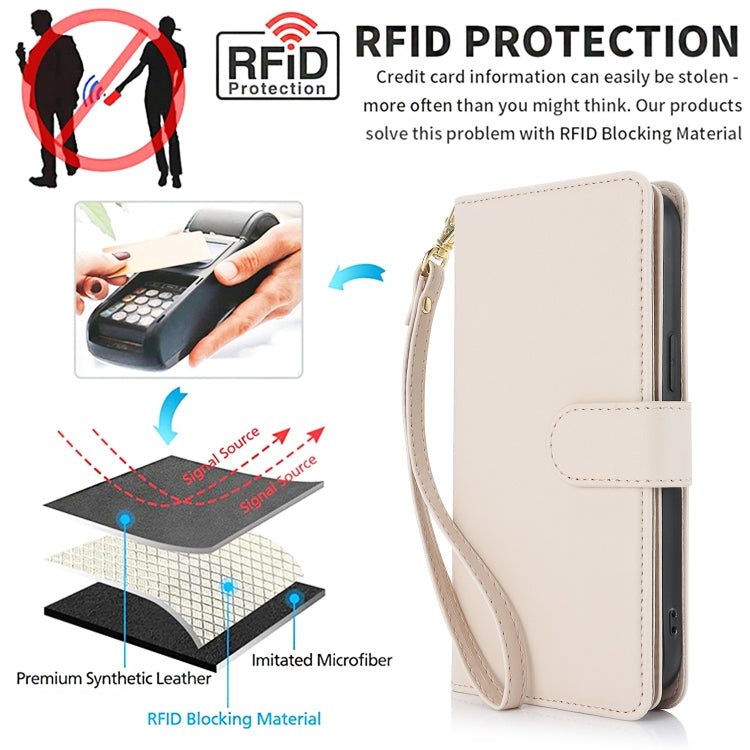 For Samsung Galaxy S24 / S25 5G Multi-Card Wallet RFID Leather Phone Case(Apricot) - HoMEdemic™ 